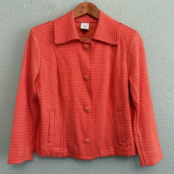 Cabi Tangerine Matchmaker Jacquard Knit Topper Jacket Size Small - Picture 2 of 7